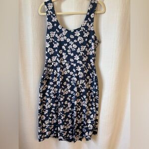 Pact Navy Midi Dress with Floral Print